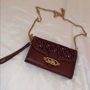 Coach burgundy and gold crossbody wristlet NEW